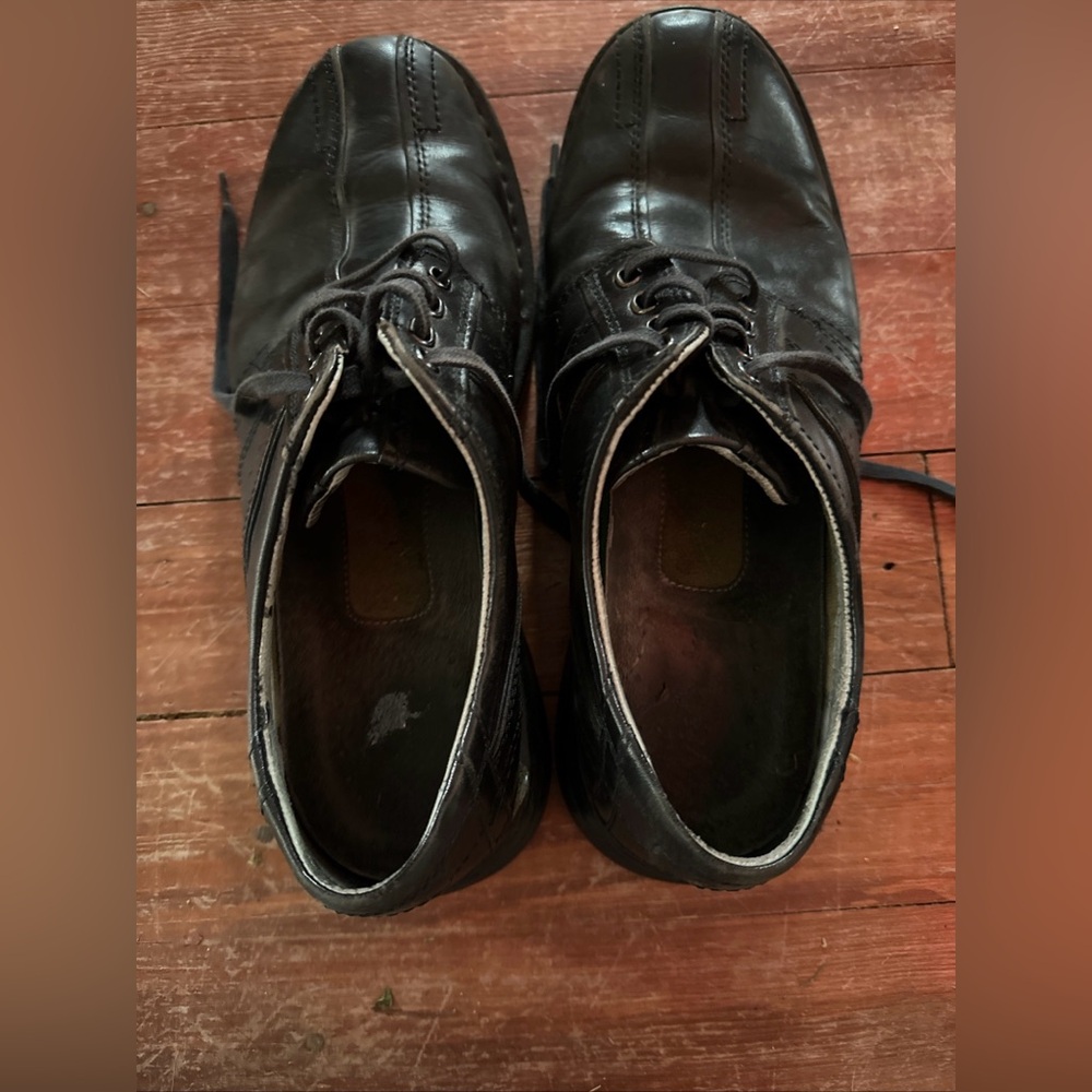 Clarks Men's Black Leather Derby Lace-Up Shoes